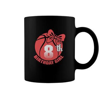 Happy 8Th Birthday Beautiful Basketball Girl Pink Version Coffee Mug - Seseable