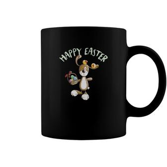 Happy Easter Bunny With Eggs Chicks And Basket Coffee Mug - Monsterry DE