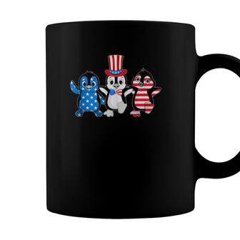 Happy Fourth Of July Patriotic Animals Penguin Usa Flag Coffee Mug - Seseable