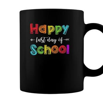 Happy Last Day Of School For Teacher Student Gift Colors Text Coffee Mug - Seseable