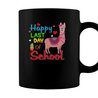 Happy Last Day Of School Llama Students And Teachers Coffee Mug