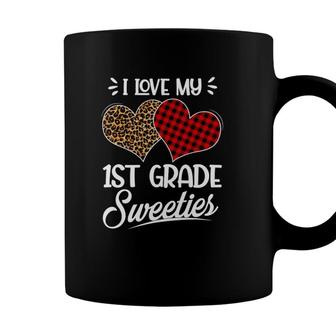 Heart Buffalo Plaid Valentines Day 1St Grade Teacher Coffee Mug - Seseable