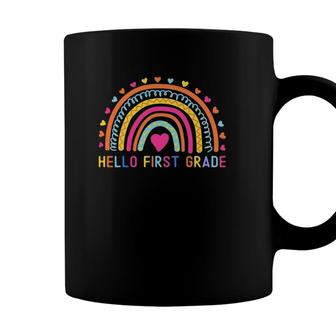 Hello First Grade Rainbow 1St Grade Teacher Back To School Coffee Mug - Seseable