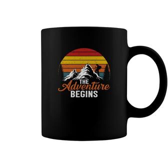 Hiking The Adventure Begins Explore Travel Lover Coffee Mug - Seseable