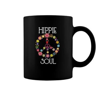 Hippie Soul Flower Power Peace Sign Gypsy Soul 60S 70S Gift Coffee Mug | Mazezy
