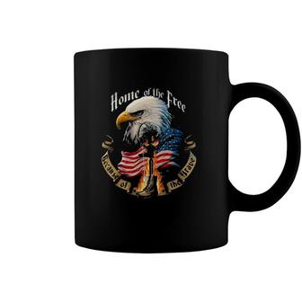 Home Of The Free Eagle New Letters Coffee Mug - Seseable