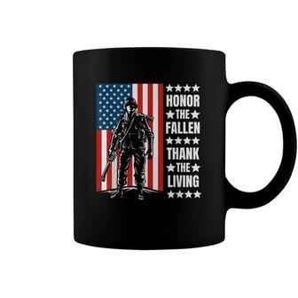 Honor The Fallen Thank The Living Memorial Day Veterans Day Coffee Mug - Seseable