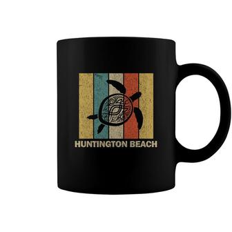 Huntington Beach California Retro 80S Tribal Sea Turtle Coffee Mug - Seseable