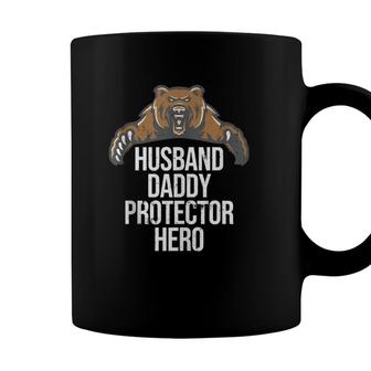 Husband Daddy Protector Hero Cool Bear Father Dad Coffee Mug - Seseable