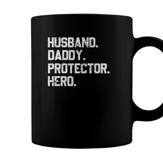 Husband Daddy Protector Hero Fathers Day For Dad Coffee Mug - Seseable