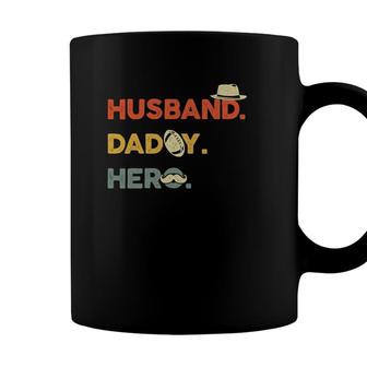 Husband Daddy Protector Hero Gift For Dad Fathers Day Bday Coffee Mug - Seseable