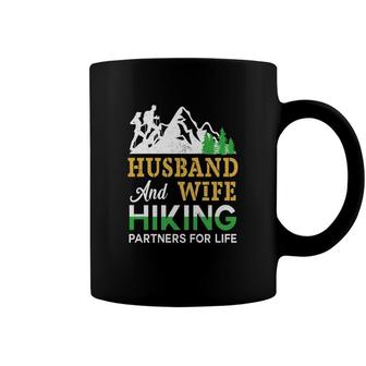 Husband Wife Hiking Partners For Life Explore Travel Lover Coffee Mug - Seseable