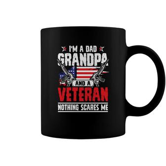 I Am An American Who Is A Dad Grandpa And A Veteran Nothing Scares Me Coffee Mug - Seseable