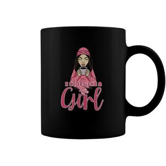 I Code Like A Girl Coder It Nerd Female Programmer Coffee Mug | Mazezy