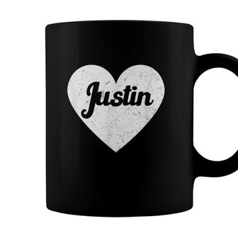 I Heart Justin - First Names And Hearts I Love Justin Coffee Mug - Seseable