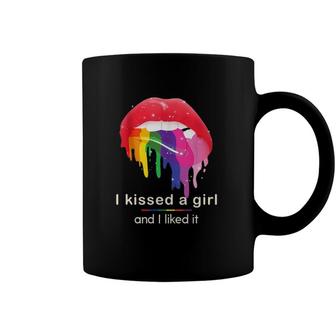 I Kissed A Girl And I Liked It Bi Pride Lips Lesbian Lgbt Coffee Mug | Mazezy