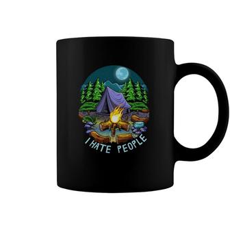 I Love Camping I Hate People Outdoors Funny Vintage Campfire Coffee Mug | Mazezy