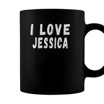 I Love Jessica Personalized First Name Gift For Jessica Coffee Mug - Seseable