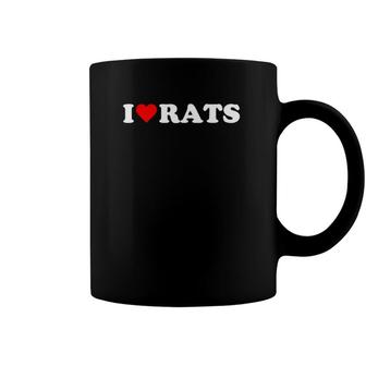 I Love Rats Cute Red Heart Rat Lover Coffee Mug | Mazezy