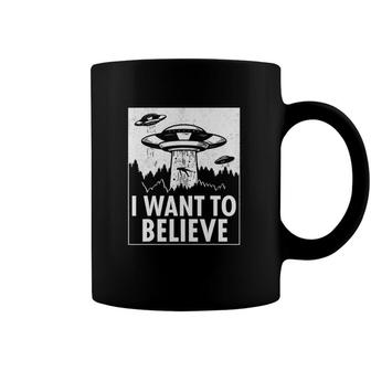 I Want To Believe Ufo Alien Abduction Sci Fi Gift Coffee Mug | Mazezy