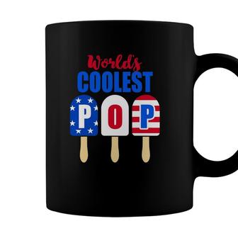 Ice Cream Worlds Coolest Pop American Flag Fathers Day Coffee Mug - Seseable