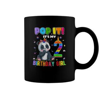 Im 2 Years Old 2Nd Birthday Panda Unicorn Girls Pop It Coffee Mug - Seseable