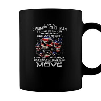 Im A Grumpy Old Man I Love Freedom Beer And My Wife Grumpy Coffee Mug - Seseable