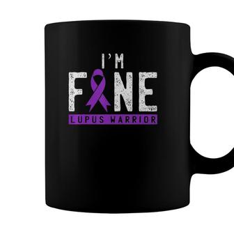 Im Fine Lupus Warrior Lupus Awareness Month Purple Ribbon Coffee Mug - Seseable