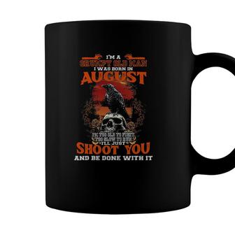 Im Grumpy Old Man I Was Born In August Crows Skull Coffee Mug - Seseable