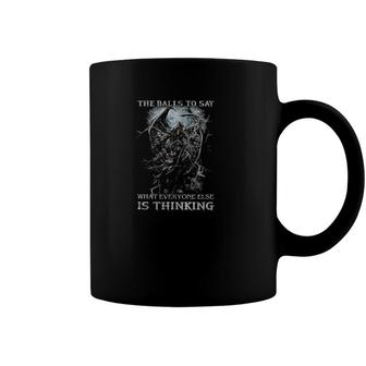 Im Not Sarcastic I Just Have The Balls To Say What Everyone Else Is Thinking Skull Wing Demons Coffee Mug | Mazezy