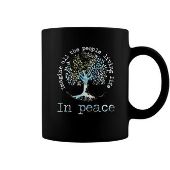 Imagine All People Living Life In Piece Coffee Mug - Seseable
