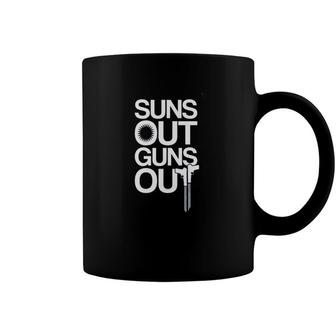 Impression Gift Suns Out Guns Out Letters Coffee Mug - Seseable