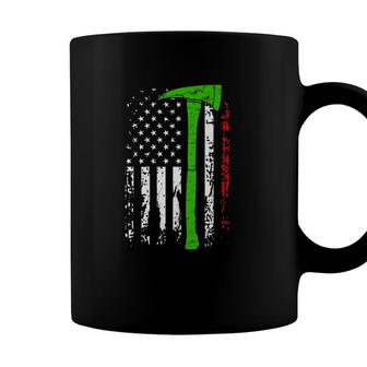 Italian Firefighter Italy Fireman American Flag Gift Coffee Mug - Seseable