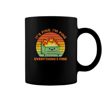 Its Fine Im Fine Everything Is Fine Retro Dumpster Fire Coffee Mug | Mazezy