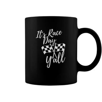Its Race Day Yall Checkered Flag Racing Track Design Coffee Mug | Mazezy