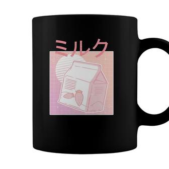 Japanese Kawaii Strawberry Milk Shake Carton Retro 90S Anime Coffee Mug - Seseable