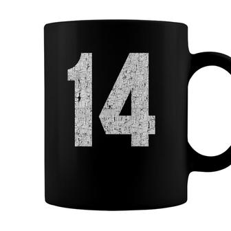 Jersey Uniform Number 14 Athletic Style Sports Graphic Coffee Mug - Seseable
