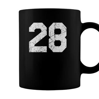 Jersey Uniform Number 28 Athletic Style Sports Back Graphic Coffee Mug - Seseable