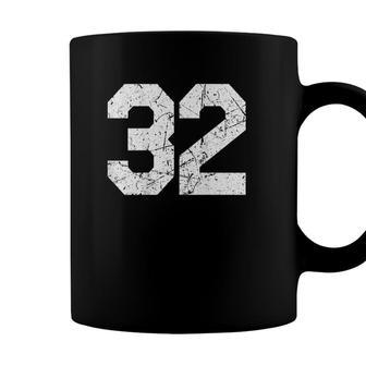 Jersey Uniform Number 32 Athletic Style Sports Back Graphic Coffee Mug - Seseable