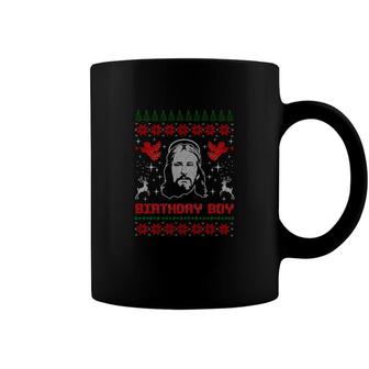 Jesus Birthday Boy Ugly Christmas Sweater Style Coffee Mug - Monsterry