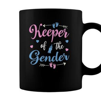 Keeper Of The Gender Baby Gender Reveal Party Pink Blue Graphic Coffee Mug - Seseable