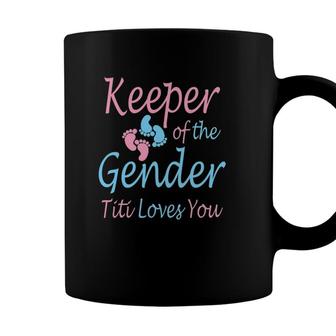 Keeper Of The Gender Titi Loves You - Gender Reveal Party Coffee Mug - Seseable