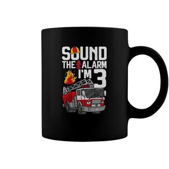 Kids 3 Years Old Firefighter 3Rd Birthday Boy Fire Truck Toddler Coffee Mug - Seseable
