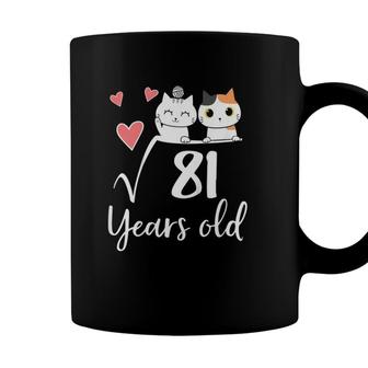 Kids 9 Years Old Square Root Math Cat Lover Kawaii 9Th Birthday Coffee Mug - Seseable