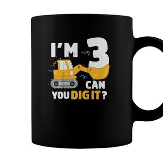 Kids Construction Truck 3Rd Birthday Boy Excavator 3 Year Old Coffee Mug - Seseable