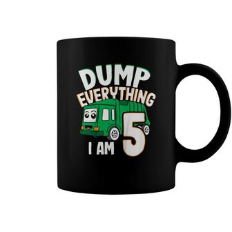 Kids Dump Everything Im 5 Boy 5Th Birthday Trash Garbage Truck Coffee Mug - Seseable