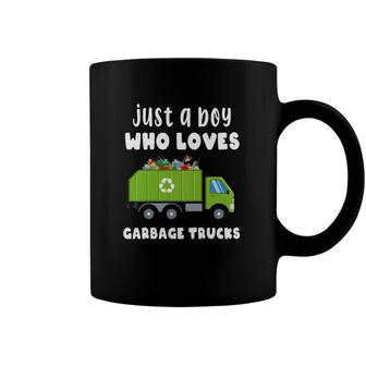Kids Just A Boy Who Loves Garbage Trucks Coffee Mug | Mazezy