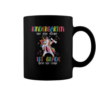 Kids Kindergarten We Are Done 1St Grade Dabbing Unicorn Graduate Coffee Mug - Seseable