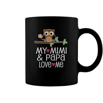 Kids My Mimi And Papa Love Me Granddaughter Grandson Coffee Mug | Mazezy