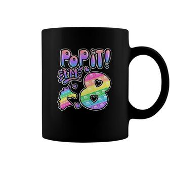 Kids Pop It 8Th Birthday Girls Boys 8 Years Old Fidget Coffee Mug | Mazezy